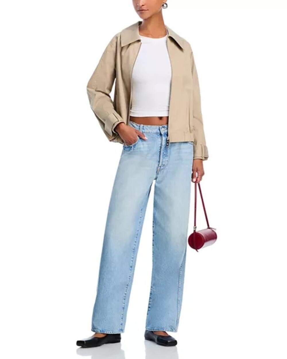 MOTHER The Delinquent Button Nerdy High Rise wide leg jeans size 34